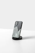Matte black phone case shot in monochrome