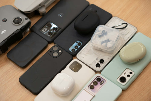 A group of phone and watch accessories together